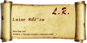 Leier Róza névjegykártya